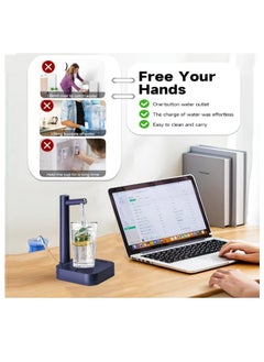 OASIS-TH Portable Water Dispenser And Desk Water Dispenser for All kind of  Bottle Appropriate Bedside Intelligent 7 Levels Ounce Portable Detachable Water Jug Pump for Camping Home Office Kitchen Travel  - Image 4