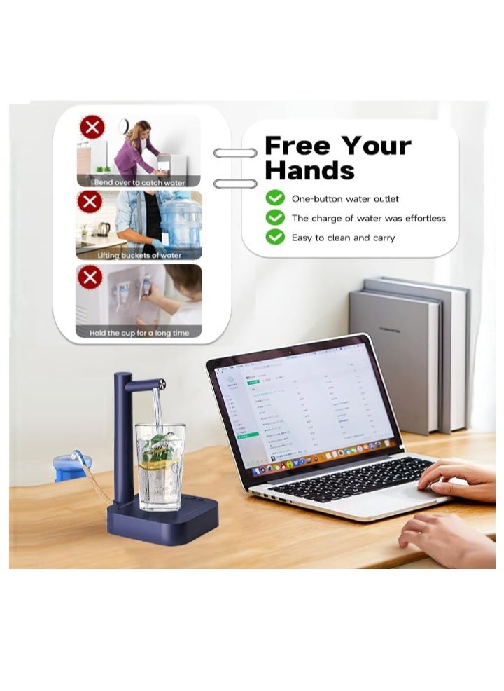 OASIS-TH - Portable Water Dispenser And Desk Water Dispenser for All kind of  Bottle Appropriate Bedside Intelligent 7 Levels Ounce Portable Detachable Water Jug Pump for Camping Home Office Kitchen Travel - Image 1