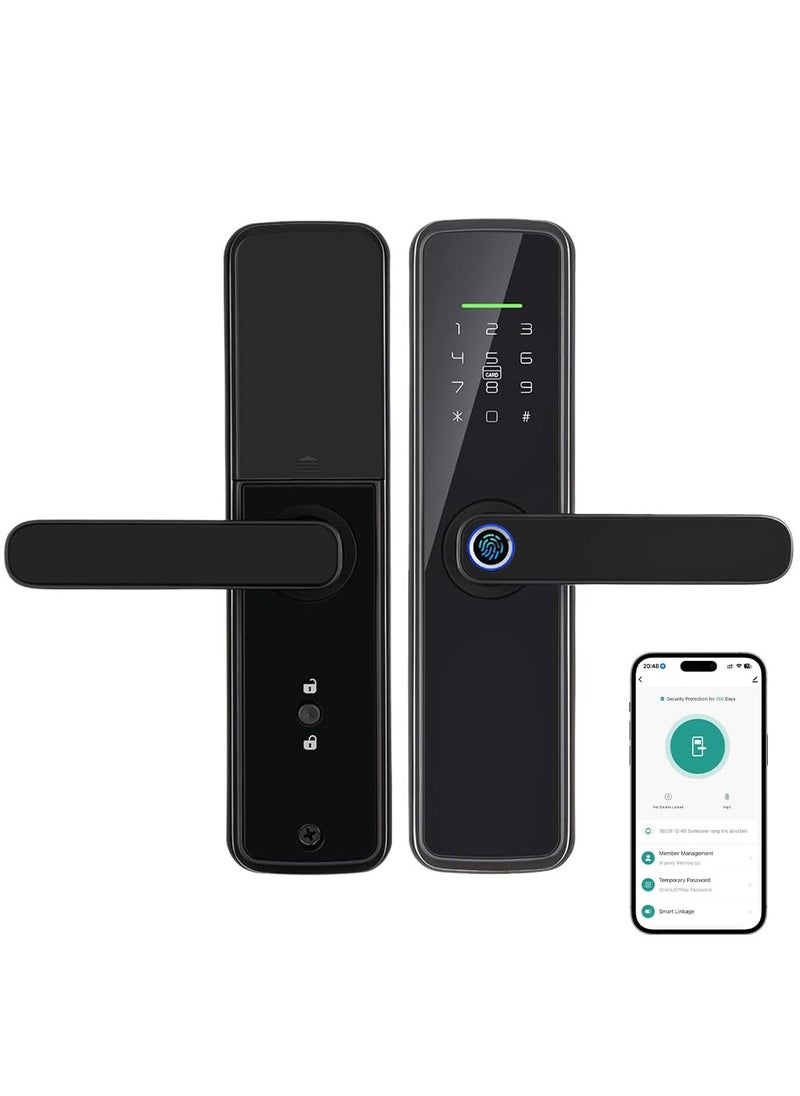 Razuvious - Smart Lock, GCC Version, No Hub Required, Tuya WiFi Fingerprint Door Lock With Touchscreen Keypad - Image 1