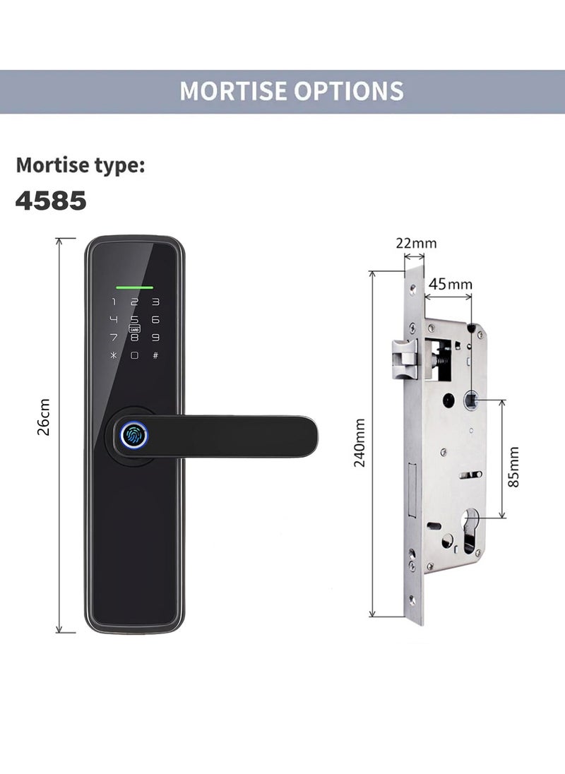 Razuvious - Smart Lock, GCC Version, No Hub Required, Tuya WiFi Fingerprint Door Lock With Touchscreen Keypad - Image 1