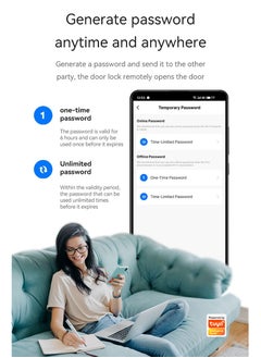 Razuvious Smart Lock, GCC Version, No Hub Required, Tuya WiFi Fingerprint Door Lock With Touchscreen Keypad  - Image 5