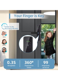 Razuvious Smart Lock, GCC Version, No Hub Required, Tuya WiFi Fingerprint Door Lock With Touchscreen Keypad  - Image 3