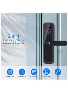 Razuvious Smart Lock, GCC Version, No Hub Required, Tuya WiFi Fingerprint Door Lock With Touchscreen Keypad  - Image 2