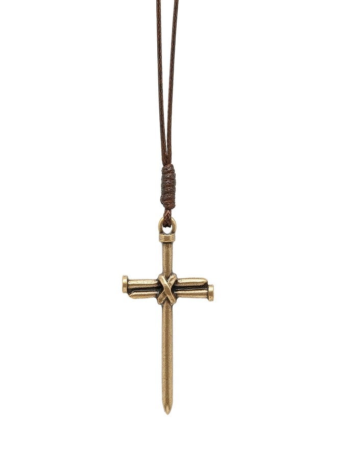 Intercession Nail Cross Necklace (Antique Gold) - Image 1
