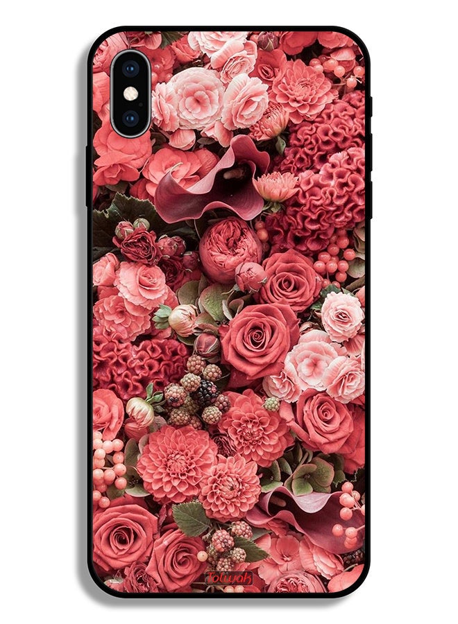 Tolwak Apple iPhone XS Protective Case Peach Roses - Image 2