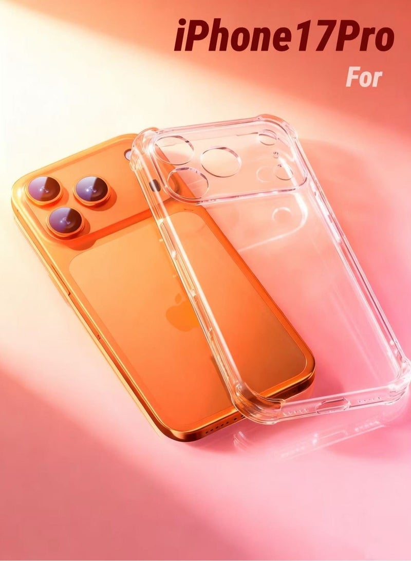 حافظة آيفون 17 برو 3 قطع، مقاومة للكسر، شفافة، صديقة للبشرة، فعالة من حيث التكلفة، رقيقة جداً، غلاف ناعم كامل التغطية