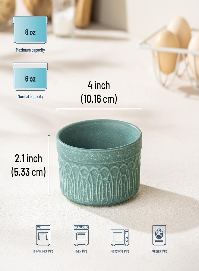 DAFUCERAMIC Ramekins 8 Oz Oven Safe, Ceramic Creme Brulee Souffle Dishes, Pudding Custard Cups Ramekin For Baking, Small Dipping Sauce Bowls, Set of 6, Microwave and Dishwasher Safe (Assorted Neutrals) - Image 2