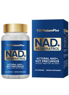 TOPNaturePlus NAD+ Supplement 1000 mg Pure Organic, Highest NAD+ Resveratrol Supplement Max Absorption for Energy and DNA Repair, Aging Defense, Brain Function Support, 120 Capsules  - Image 1