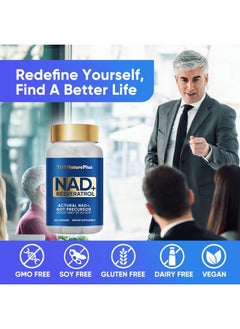 TOPNaturePlus NAD+ Supplement 1000 mg Pure Organic, Highest NAD+ Resveratrol Supplement Max Absorption for Energy and DNA Repair, Aging Defense, Brain Function Support, 120 Capsules  - Image 2
