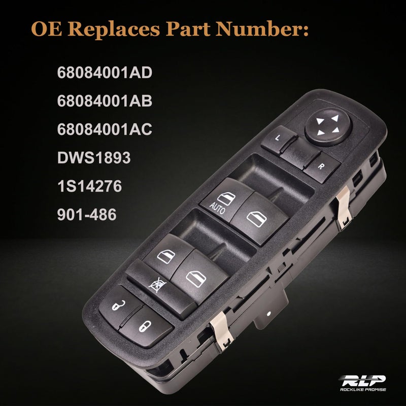 RLP Driver Side Master Power Window Switch - 8Pins + 13Pins - Compatible with 2011-2016 Dodge Journey Window Control Switch Replaces 68084001AD 68084001AB 68084001AC - Image 4