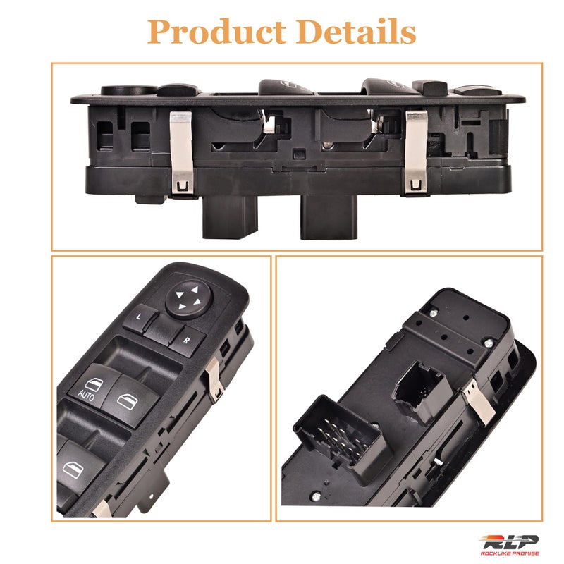 RLP Driver Side Master Power Window Switch - 8Pins + 13Pins - Compatible with 2011-2016 Dodge Journey Window Control Switch Replaces 68084001AD 68084001AB 68084001AC - Image 5