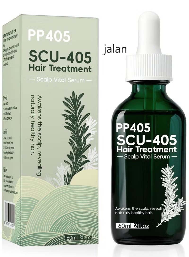 جالان زيت حيوية فروة الرأس PP405 60 مل، زيت مغذي لبصيلات الشعر مع الكركم وإكليل الجبل، يوازن بيئة فروة الرأس، ويصلح الشعر الجاف التالف ليصبح ناعمًا وكثيفًا ولامعًا، حل للعناية بفروة الرأس الدهنية. - Image 1