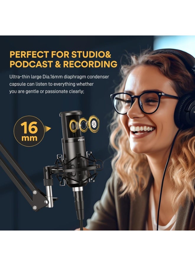 ماونو AU-PM320S ميكروفون استوديو مكثف XLR – تسجيل احترافي للبودكاست والبث والتعليق الصوتي - Image 3