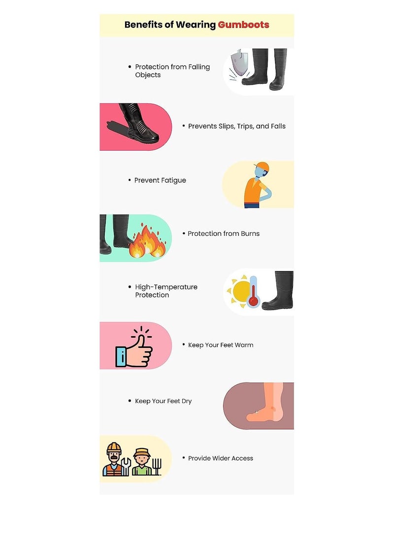 ABBASALI Safety Waterproof Gum Boots – Protective Anti-Skid Wear Resistant Industrial Shoes - Image 2