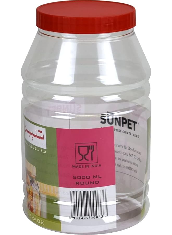Sunpet Round Food Storage Container Capacity 5000Ml Set Of 3 Pcs  Food Grade Platic   Made In India