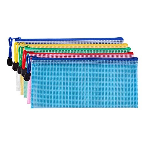 Bilipala Small Zipper Envelope Document Storage Pouch Bag Invoice Holder Organizer for Budget, Check, Pencil, 5 Counts - Image 1
