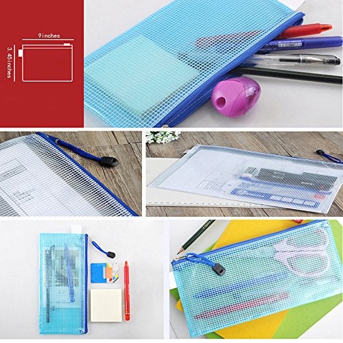 Bilipala Small Zipper Envelope Document Storage Pouch Bag Invoice Holder Organizer for Budget, Check, Pencil, 5 Counts - Image 2