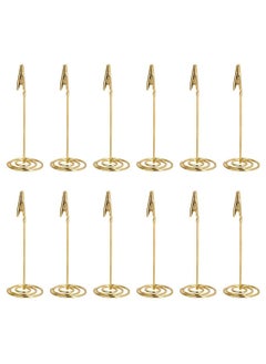 Generic 12pcs Place Card Holder Memo Clip Photo Table Number Gold Holder Stand Paper Menu Stand  - Image 1