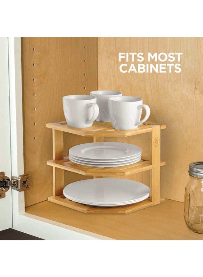 Bambusi Cabinet Shelf Organizer - Corner Shelf for Kitchen & Bathroom - Countertop & Kitchen Cabinet Organizer - Kitchen Organizer, Bathroom Organizer Countertop, Kitchen Organization, Kitchen Storage Cabinet  - Image 4