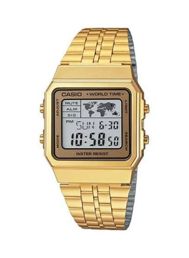 CASIO Men's Stainless Steel Digital Watch A-500WGA-9D - 34 mm