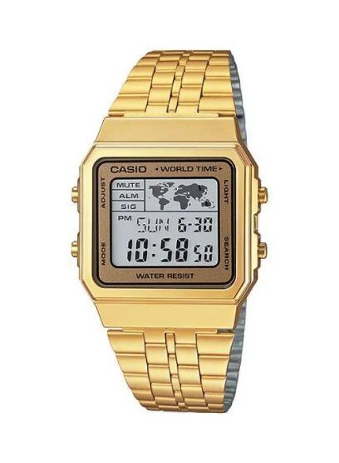 CASIO Men's Stainless Steel Digital Watch A-500WGA-9D - 34 mm
