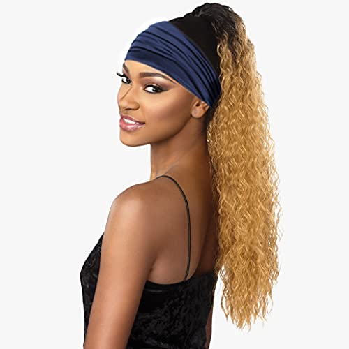 GiLi 2 Pack Wide Headbands for Women Boho African Knotted Non Slip Fashion Hair Bands Yoga Running Sports Workout Gym Head Wraps Elastic Soft Cotton Cloth Turbans Bandana for Girls(Yellow,Navy) - Image 3