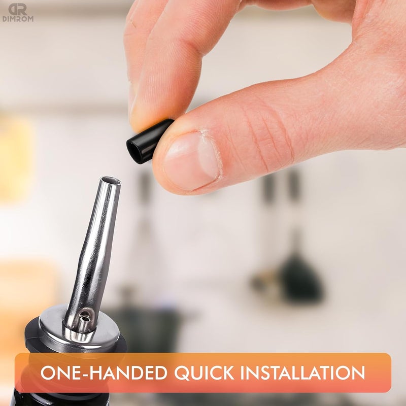 DIMROM 100 عبوة أغطية صب السائل - أغطية زجاجات السائل غطاء الغبار لصب الزجاجات غطاء صب النبيذ - صب السائل وأغطية غطاء صب أسود - Image 5