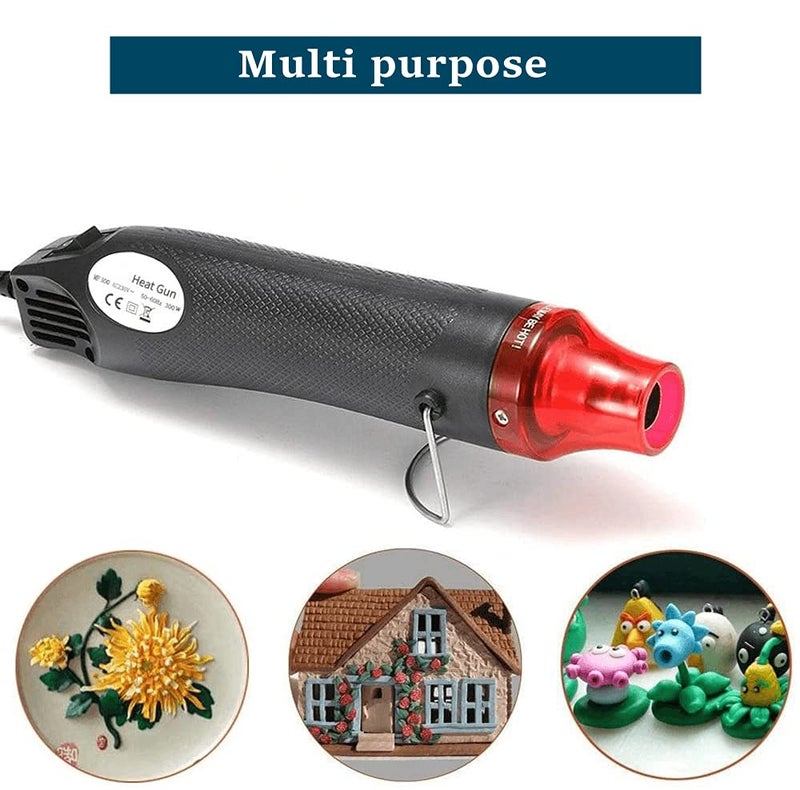 DIANZHU Heat Gun for Crafts, 220V 300W Hot Air Gun Tools Shrink Gun with Stand and Power Cord, for Shrinking Wrapping PVC, DIY Embossing and Drying Paint - Image 5