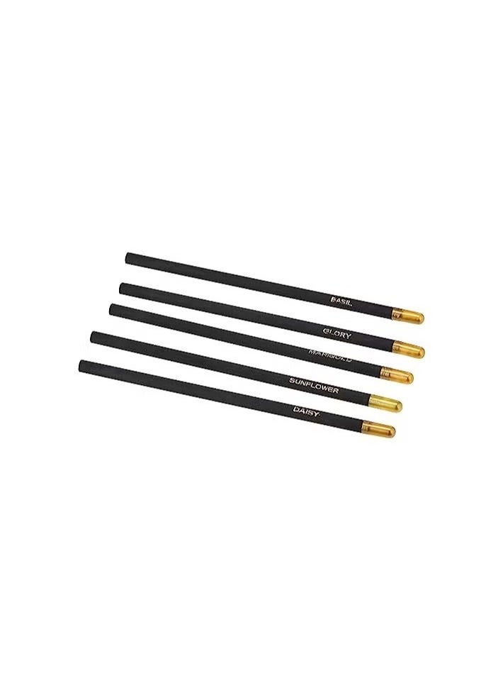 Buy Responsibly - BUY RESPONSIBLY Plantable Seed Pencils Set | Eco-Friendly Biodegradable Stationery Birthday Gift for Kids, Adults, Schools & Offices(Black & Gold(pack of 5) - Image 1