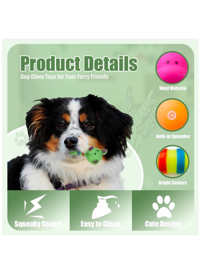 MIIXUER 4 Pack Squeaky Dog Toys, Animal Dumbbel Interactive Dog Toys, Squeaky Dog Toys for Small  to Medium Dogs - Pig, Hippo, Bear, Lion - Image 2