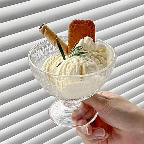 MARTVIA 300ML Ice Cream Glasses Cups Dishes for Desserts, Milkshake,Fruit and Pudding Glass Serving Bowls, Perfect for Home, Restaurants and Parties Dishwasher Safe (Cristalleria Cups -A, Set of 6) - Image 4