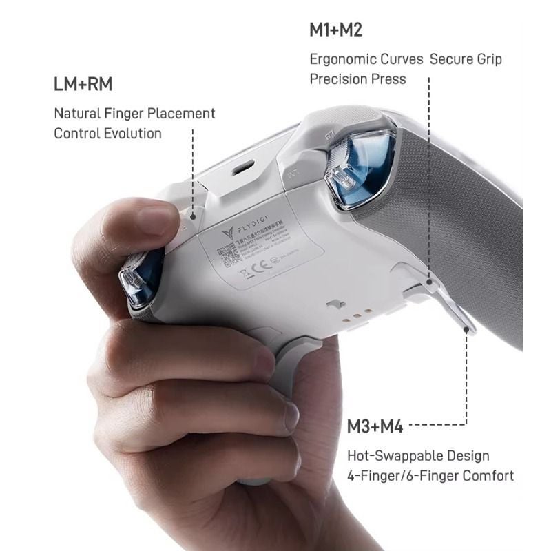 Flydigi Apex 5 Wireless Gaming Controller with Precise Control and Immersive Vibration for PC, Switch 2, Mobile, TV Box, Includes Elite Bag, White - Image 4