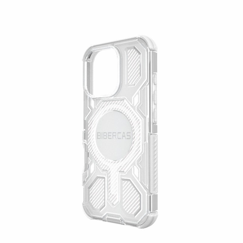 BIBERCAS For Iphone 16 Pro Transparent Color Series Magsafe Air Bag Shockproof Phone Case(White) - Image 3