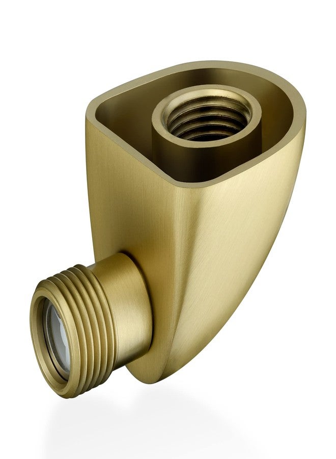 Lavatrum 100% Brass Wall-Mount Supply Elbow for Hand Held Shower with Check Valve, 1/2" Hose Adapter for Delta, Moen Head, Brushed Gold - Image 2