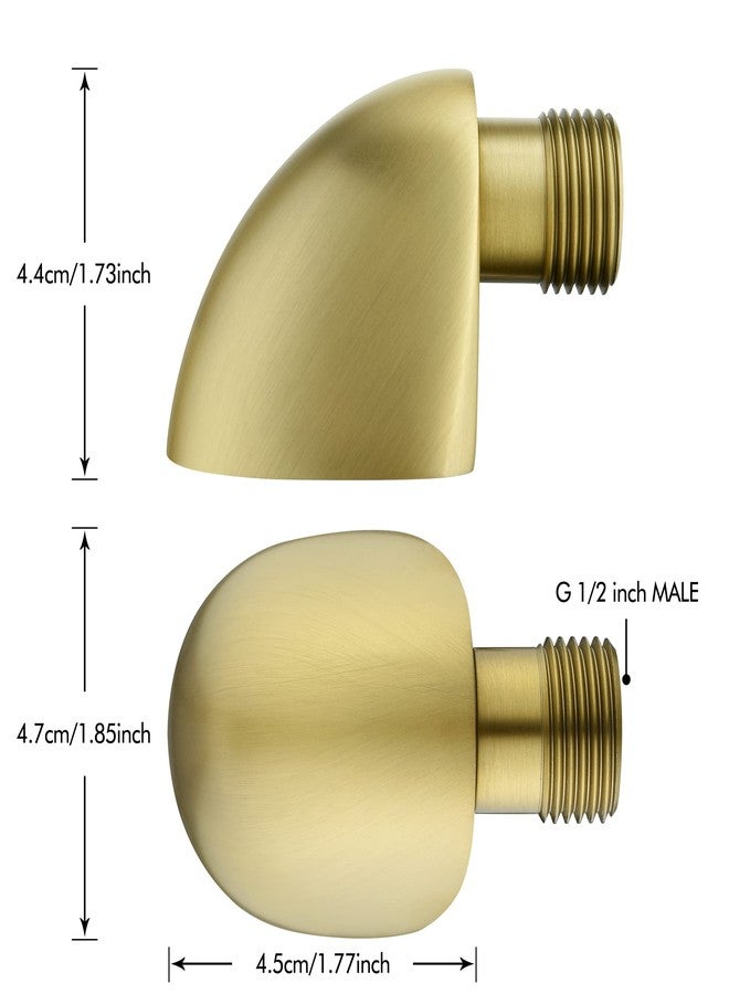 Lavatrum 100% Brass Wall-Mount Supply Elbow for Hand Held Shower with Check Valve, 1/2" Hose Adapter for Delta, Moen Head, Brushed Gold - Image 4