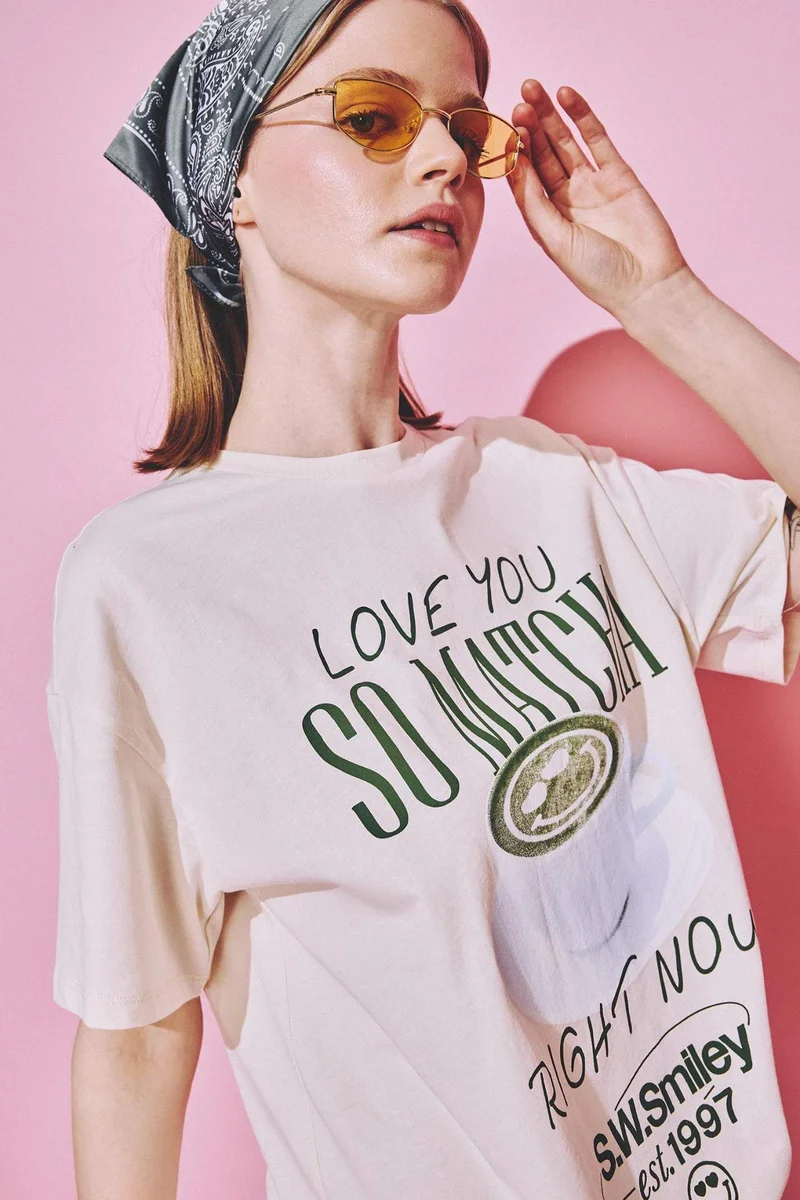 ديفاكتو SmileyWorld Print Short Sleeve Oversize T-Shirt