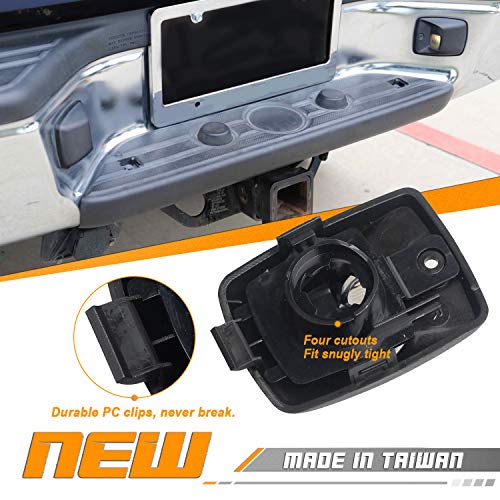 HERCOO LED License Plate Light Lamp Lens White Bulbs Black Truck Rear Housing Compatible with 2005-2015 Tacoma 2002-2013 Tundra Pickup Truck Rear Step Bumper Aftermarket Repalcement, Pack of 2 - Image 2