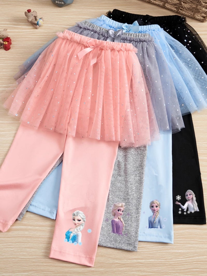 Korean Style Girls' Culottes Gauze Baby Girl Trousers Leggings Princess Skirt Fake Two Pieces - Image 2