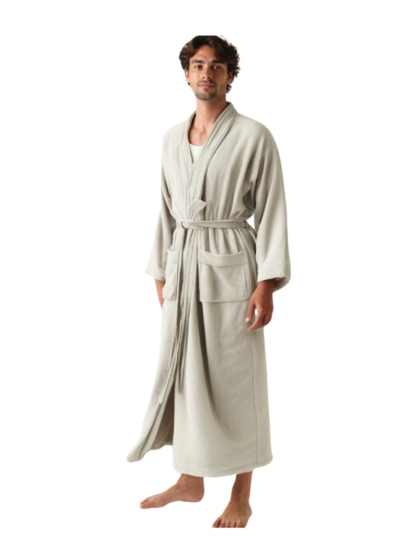 Luxury Bathrobes & Loungewear - Ultra-Soft & Stylish Comfort - Elegant Light Grey - Elegant Light Grey Adult Bathrobe - High Water Absorption, Ultra-Soft, Lightweight, and Made from Finest Coral Fleece - Modern Design with Wide Sleeves and Long Length for Maximum Comfort - pzsku/Z6E092F2032735C30AF0DZ/45/_/1740857439/f008d43e-8fe8-4ad2-9cae-343cd8f798ff