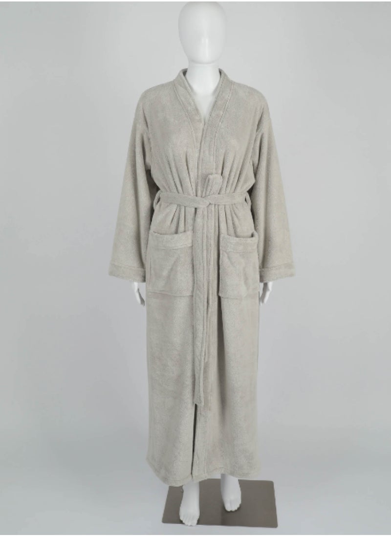 Luxury Bathrobes & Loungewear - Ultra-Soft & Stylish Comfort - Elegant Light Grey - Elegant Light Grey Adult Bathrobe - High Water Absorption, Ultra-Soft, Lightweight, and Made from Finest Coral Fleece - Modern Design with Wide Sleeves and Long Length for Maximum Comfort - pzsku/Z6E092F2032735C30AF0DZ/45/_/1740857622/2efd0eca-9cf6-4288-8ea2-b45184a6fa9a