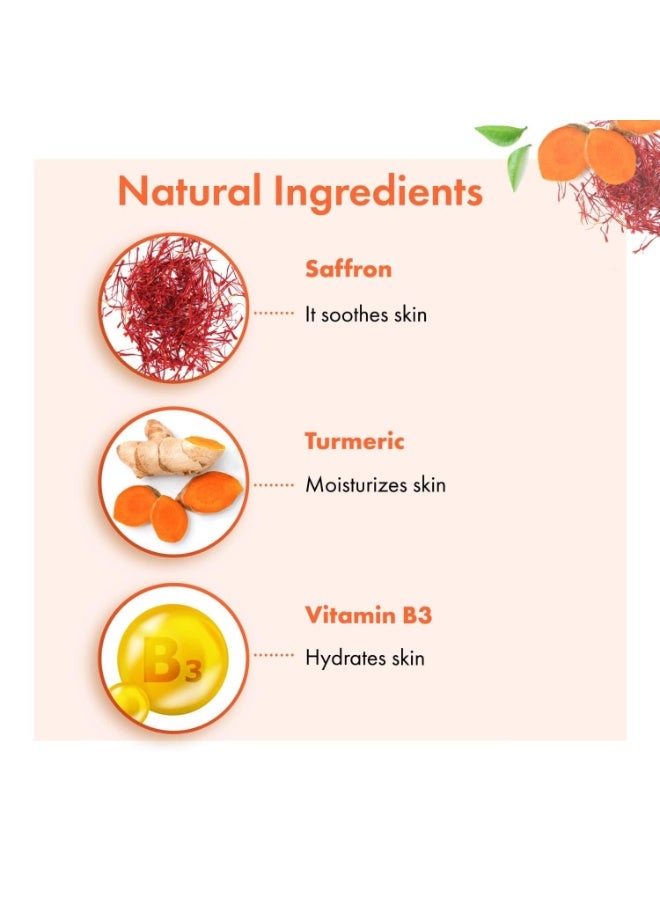 Good Vibes Ubtan Insta Glow Light Day Cream, 50 g | Brightening Nourishing Hydrating Face Moisturizer For All Skin Types | With Turmeric, Saffron, Vitamin B3 | No Parabens, Sulphates & Mineral Oil - Image 4