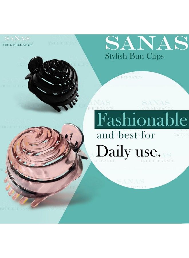 Sanas مشابك دائرية 3 قطع لمسة أنيقة لصنع الكعكة حوامل الكعكة لمشابك الشعر عش الطيور صانع الكعكة الوردية ملحقات تصفيف الشعر للنساء 3 قطع - Image 5