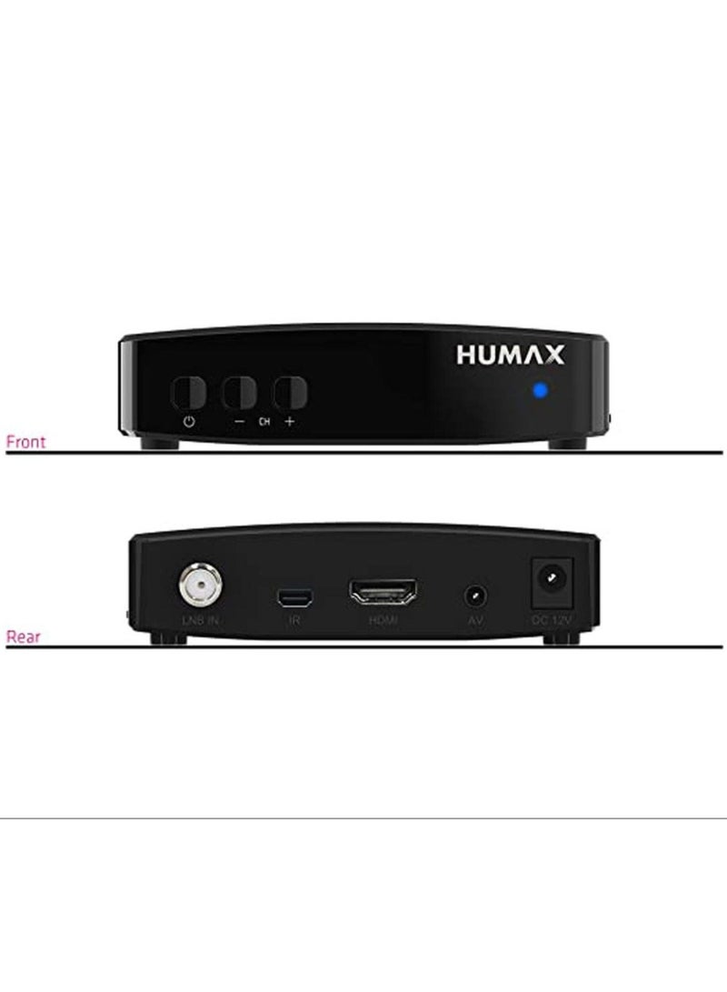 Humax مستقبل فضائي رقمي 4K فائق الوضوح مع بحث تلقائي عن الهوائيات – هيماكس F1 ميني بلس، تصميم مدمج، صورة عالية الدقة، إعداد سهل للتلفزيون والقنوات الفضائية - Image 3