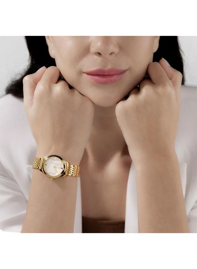 Guy Laroche Maxime 29mm Women's Analog Swiss Watch with Yellow Gold Stainless Steel Bracelet