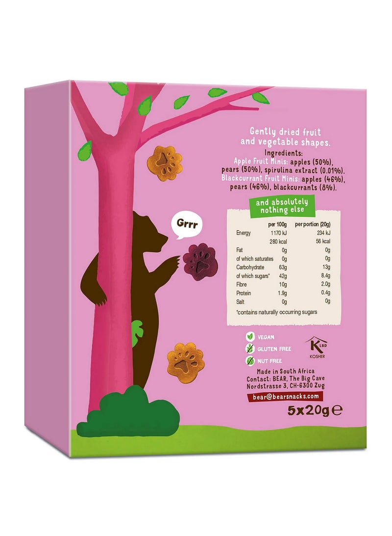 بير قطع فواكه صغيرة بنكهة الكشمش الأسود والتفاح، مكونات طبيعية 100%، بدون إضافة سكر، 5 × 20 غرام - Image 3