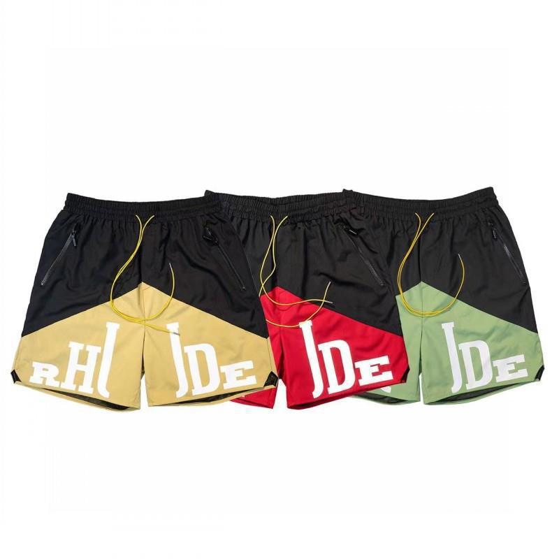 Rhude Shorts Fog High Street Trendy Brand Drawstring 3M Letter Reflective Hip-Hop Beach Five-Point Basketball Pants Men'S And Women'S Hip-Hop - Image 5