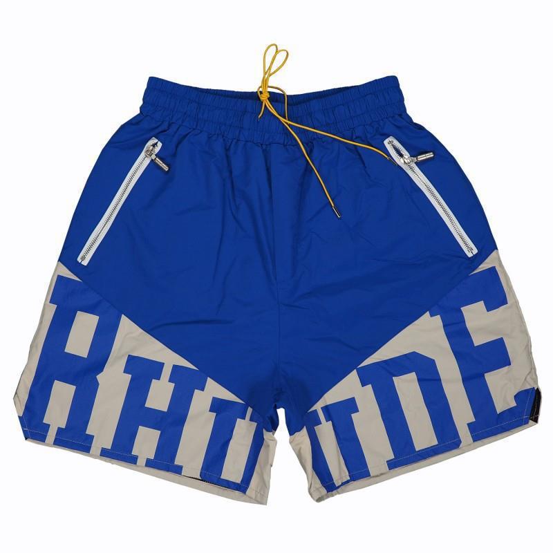 Rhude Shorts Fog High Street Trendy Brand Drawstring 3M Letter Reflective Hip-Hop Beach Five-Point Basketball Pants Men'S And Women'S Hip-Hop - Image 1