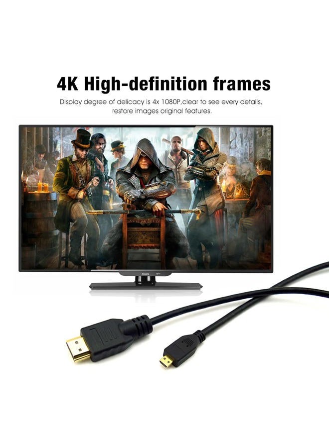 CBUS 5ft HDMI to Micro HDMI Cable for GoPro Hero Canon EOS M50 M5 M6 M100 Panasonic LUMIX ZS200 G85 GX850 FZ80 ZS70 LX10 GX85 FZ300 G7 GX8 GX9 ZS100 Sony a6400 a6300 RX0 a9 a7 III a7R III a7S II - Image 3