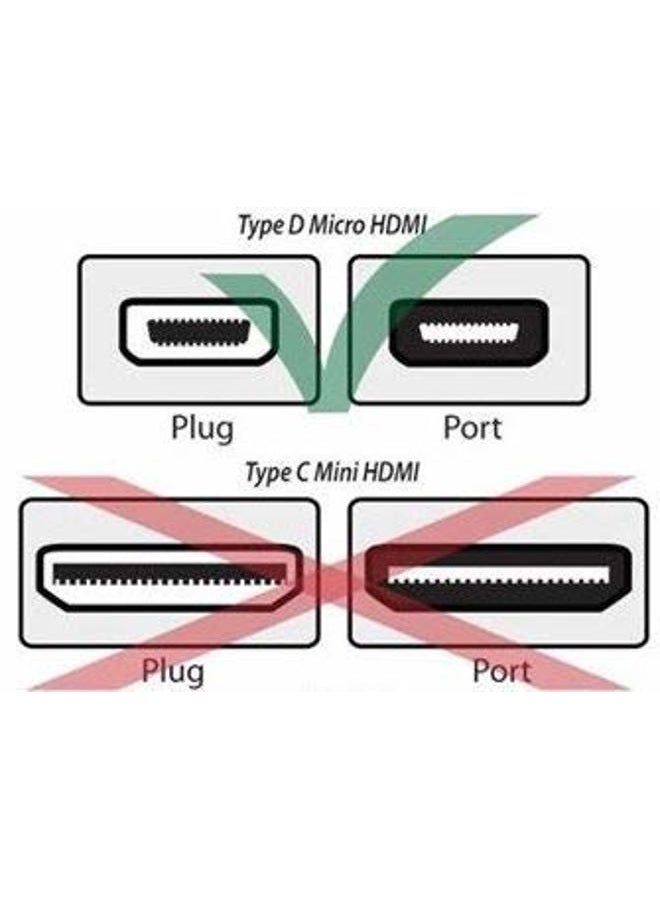 CBUS 5ft HDMI to Micro HDMI Cable for GoPro Hero Canon EOS M50 M5 M6 M100 Panasonic LUMIX ZS200 G85 GX850 FZ80 ZS70 LX10 GX85 FZ300 G7 GX8 GX9 ZS100 Sony a6400 a6300 RX0 a9 a7 III a7R III a7S II - Image 5