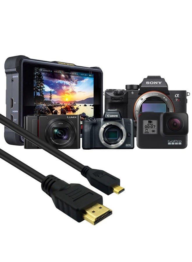 CBUS 5ft HDMI to Micro HDMI Cable for GoPro Hero Canon EOS M50 M5 M6 M100 Panasonic LUMIX ZS200 G85 GX850 FZ80 ZS70 LX10 GX85 FZ300 G7 GX8 GX9 ZS100 Sony a6400 a6300 RX0 a9 a7 III a7R III a7S II - Image 2